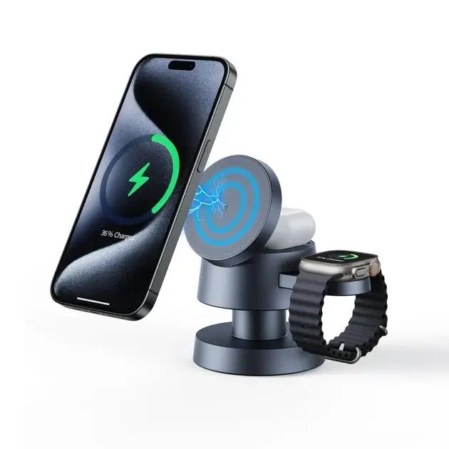 IVANKY Magnetic 3-in-1 Wireless Charger, 15W iPhone — нічик