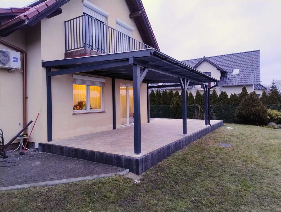 Zadaszenie tarasu, wiata drewniana, poliwęglan lity !
