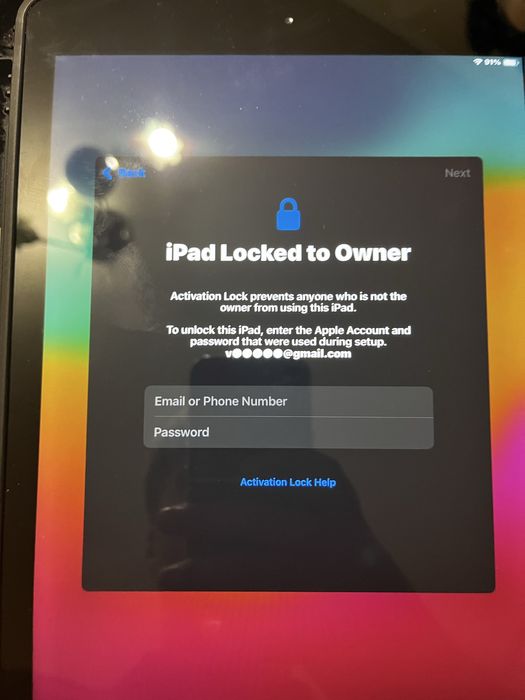 iPad 6 (2018) ЗАБЛОКИРОВАН