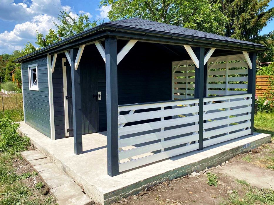 Altana ogrodowa z domkiem narzędziowym Afrodyta 4m x 5,5m - PRODUCENT