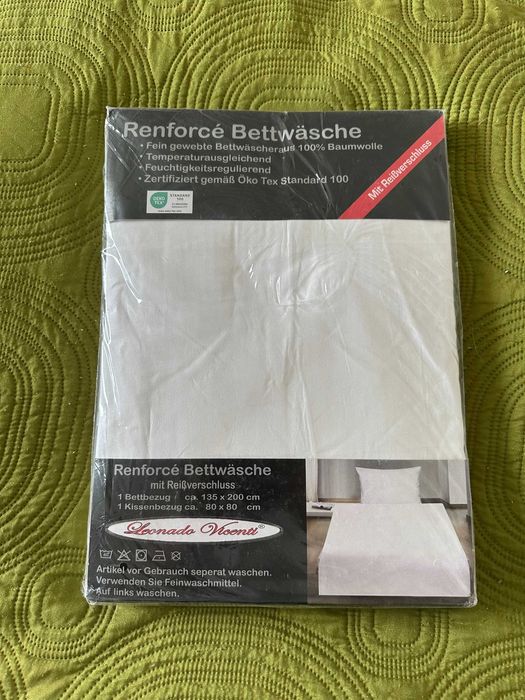 Bedding Linen Set, Duvet Cover + Pillowcase, New, 100% Cotton