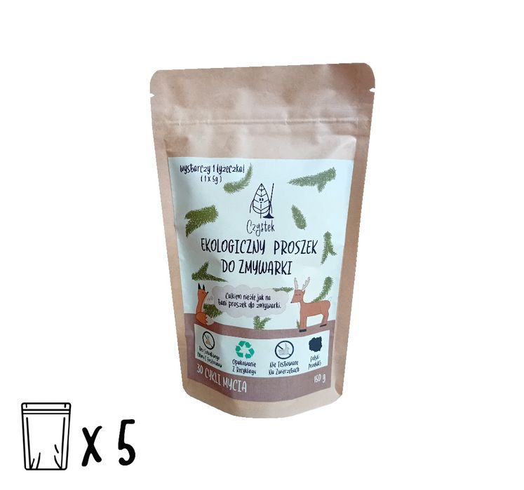 PROSZEK DO ZMYWARKI Eko Zestaw 5 x 30 zmywań - Tylko 34gr/zmywanie!