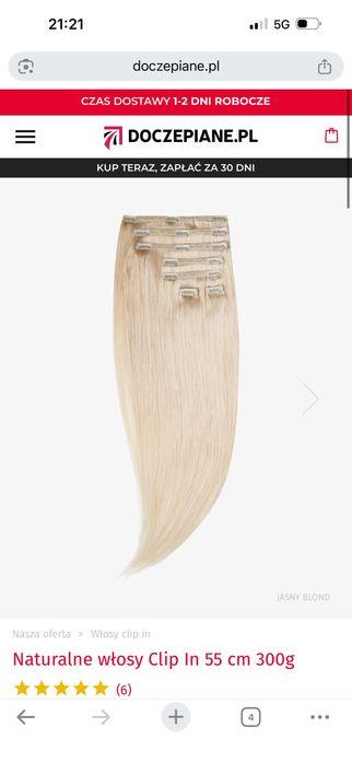 Włosy naturalne doczepiane blond