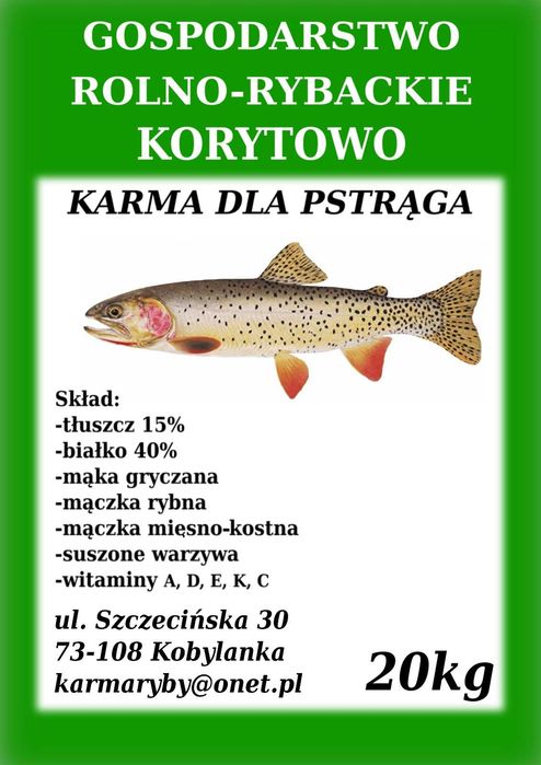 karma dla ryb karp pstrąg jesiotr KOI