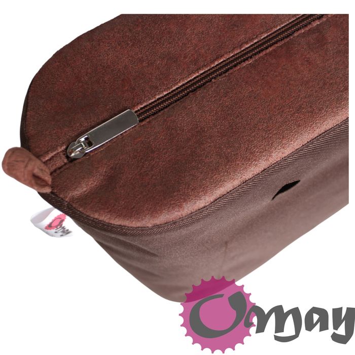 Brązowy organizer do OBAG STANDARD welur elegancki 2 kieszenie OMAY