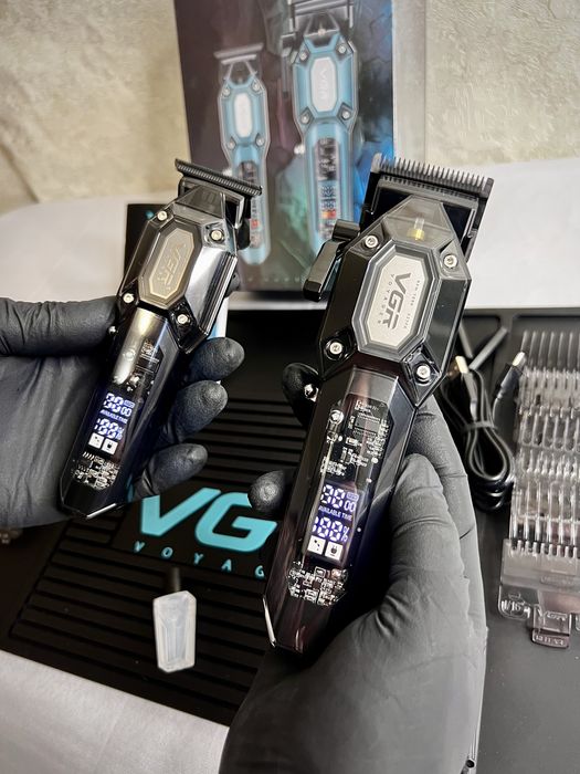 Комплект для стрижки 2 в 1 VGR BLACK (машинка+тример,10 насадок) lux