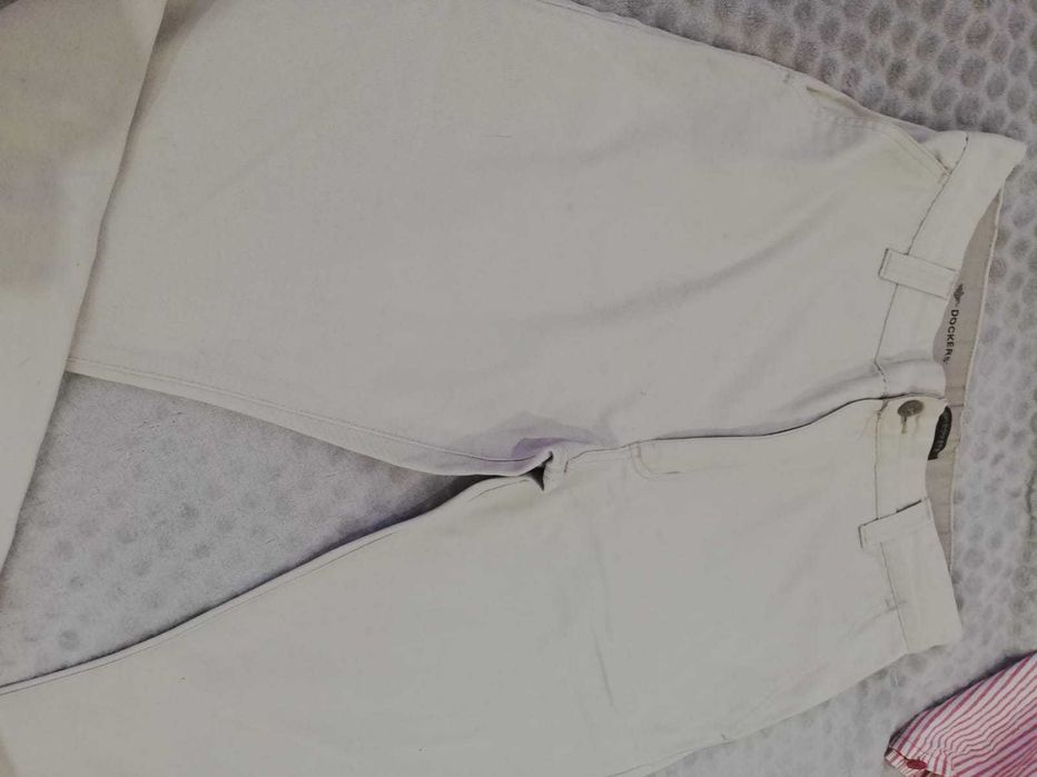 calça social masculina  Dockers , bege, como nova