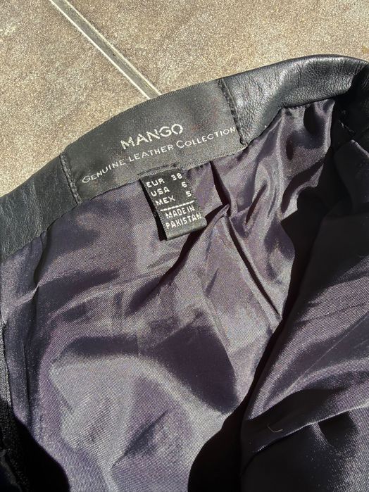 Spodnica Mango ze skory naturalnej mini