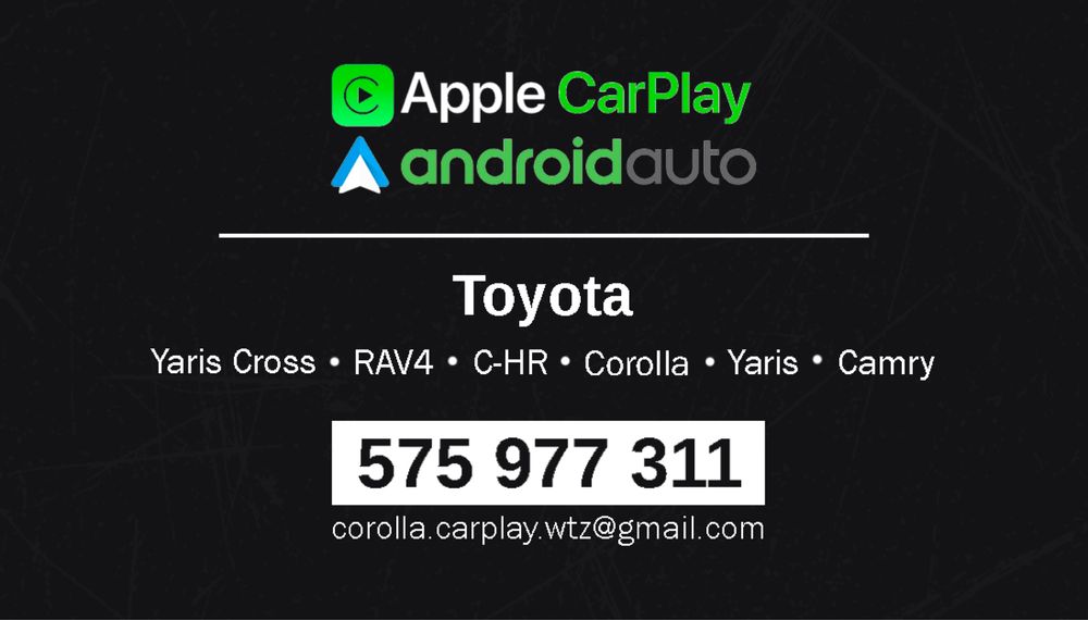 Dojazd cała Polska Instalacja Apple CarPlay i Android Auto Toyota Lexus Rav4 Corolla Camry ux nx
