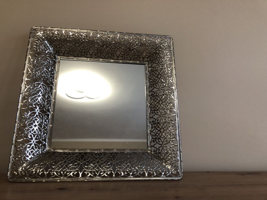Taca dekoracyjna lustro ramka metal