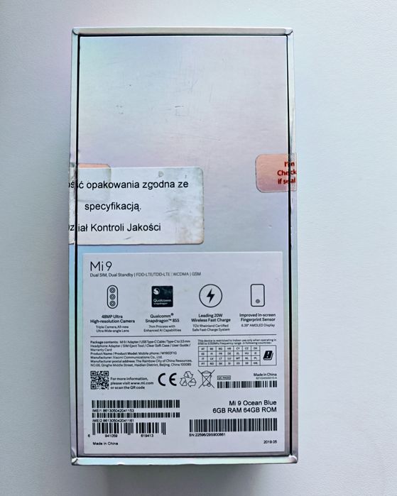 Telefon Smartfon Xiaomi Mi 9 Ocean Blue Dual SIM 6GB 64GB + akcesoria