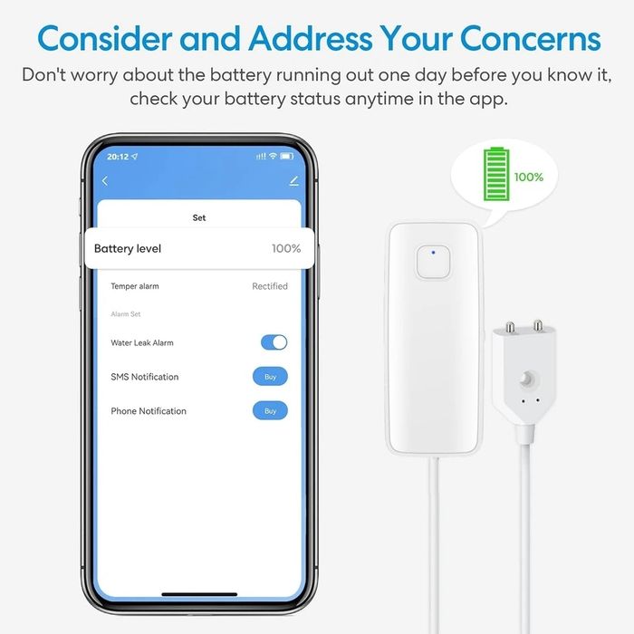 Умный Wi-Fi Датчик утечки воды с сиреной