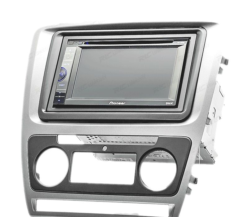 MOLDURA ADAPTADOR CINZENTO PARA RADIO 2-DIN PARA SKODA OCTAVIA 08-13 CON AIRE ACONDICIONADO AUTOMÁTICO