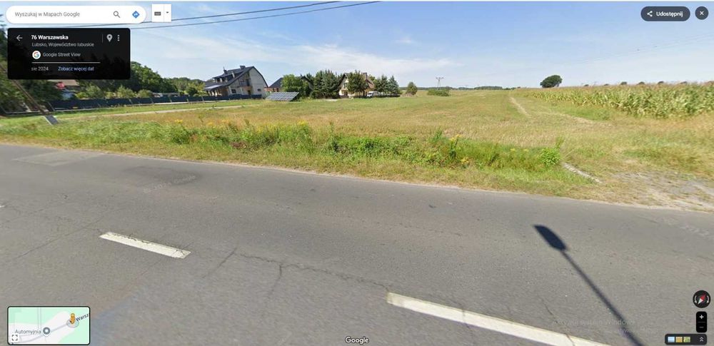 Działka przy drodze asfaltowej / Prąd gaz woda i kanalizacja w drodze