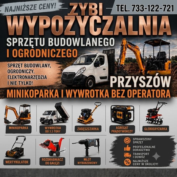 Wynajem Koparki Sprzętu Wywrotki Zagęszczarki WYPOŻYCZALNIA Koparka