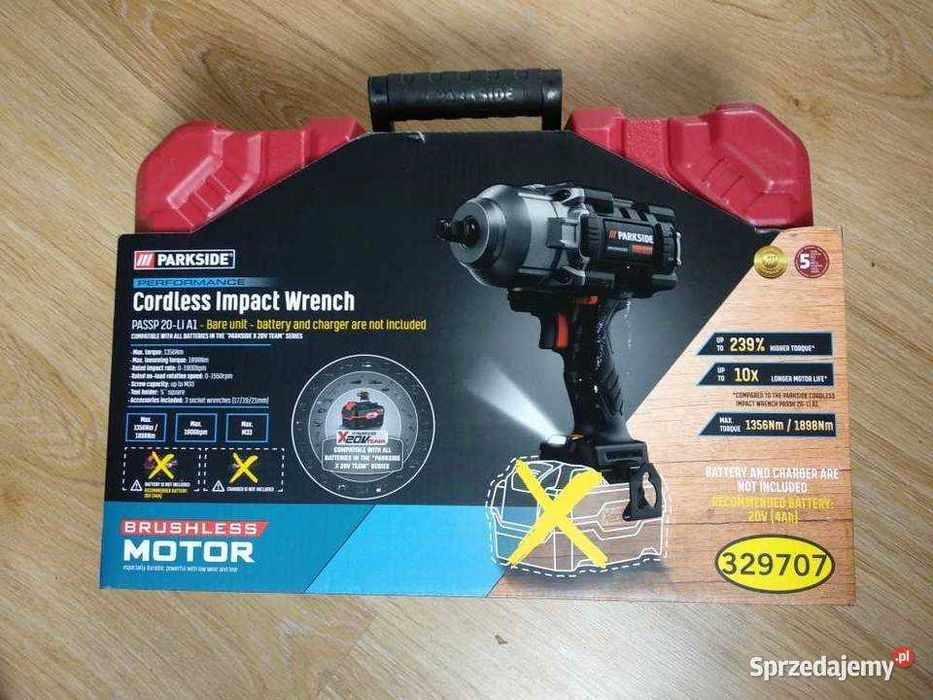 Klucz udarowy Parkside Performance 20V 1356 Nm
