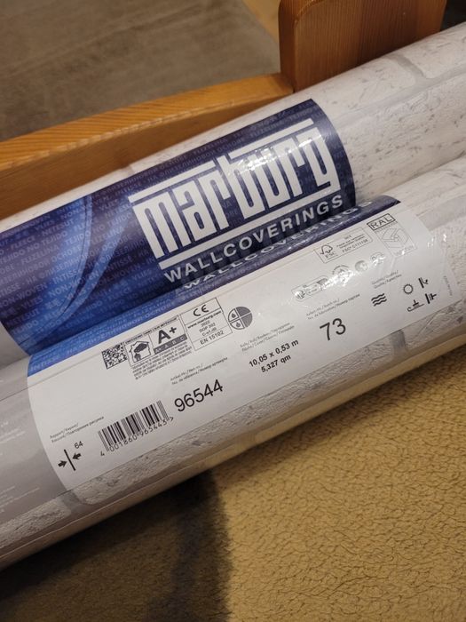 Tapeta winylowa Marburg cegła biała 2 rolki 96544