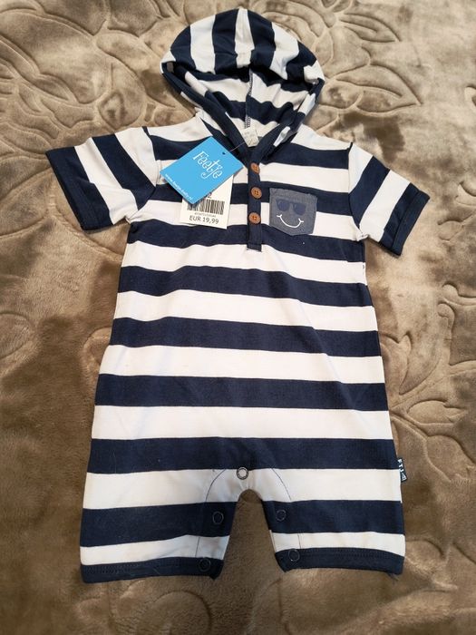 Pampers rampersy body paski kombinezon nowe 62 niemowlęce lato wiosna