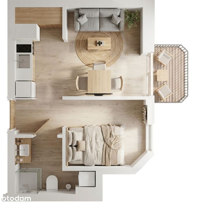 BEZPOŚREDNIO –  28.40m2, + balkon 1.70m2, winda