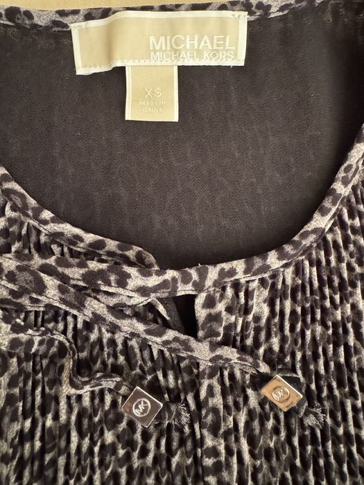 Vestido Michael Michael Kors Savannah Pleated Leopard Print Dress