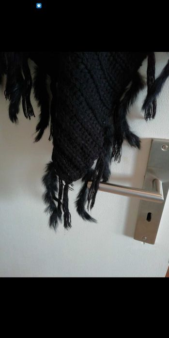 Poncho quentinho com apliques