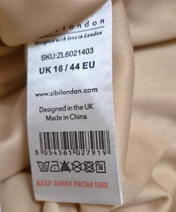 ZIBI London вечернее платье в пайетках миди золото с поясом, р. XL/2XL