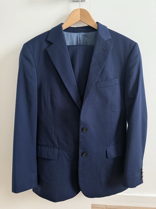 Garnitur wełniany Bytom 176/100/88 granatowy standardowy ślubny