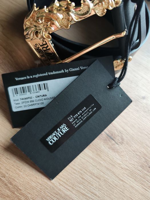 Pasek versace nowy oryginalny skórzany czarny