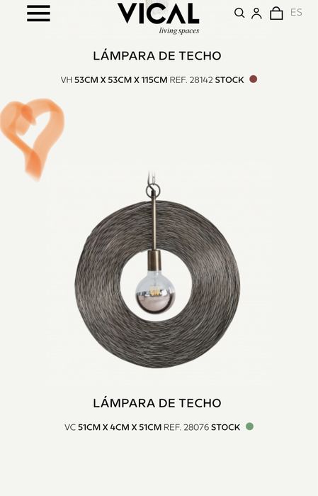 Candeeiro de Tecto Suspenso VICAL