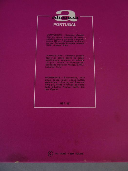 Antiga caixa Bombons Marco dos chocolates Aliança