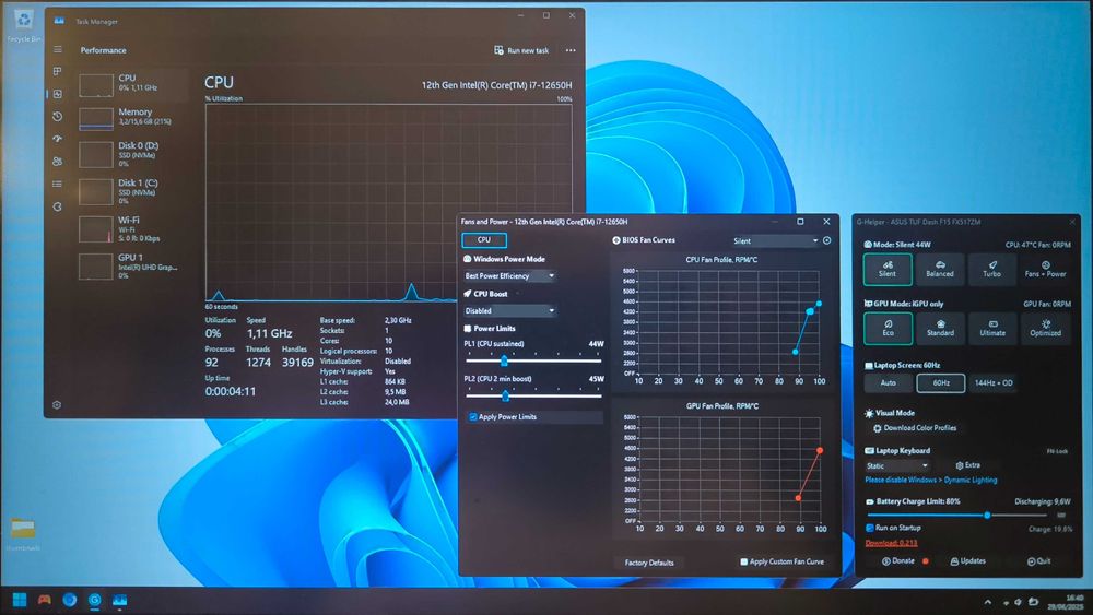 ASUS TUF Dash F15 FX517ZM - i7-12650H, RTX 3060, 16GB RAM, 2.5 TB SSD