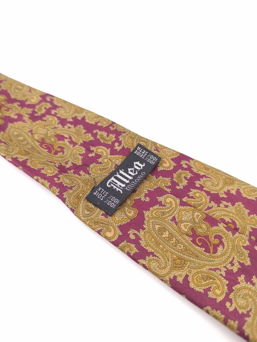 Altea bordowy jedwabny krawat paisley ap51