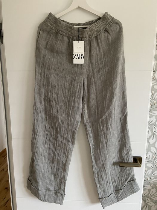 Lniane spodnie Zara M 100% len nowe