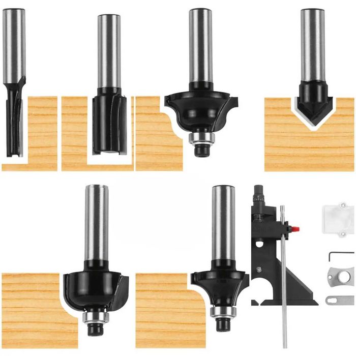 Ручний фрезер електричний для дерева Parkside POF 1200 з набором фрез