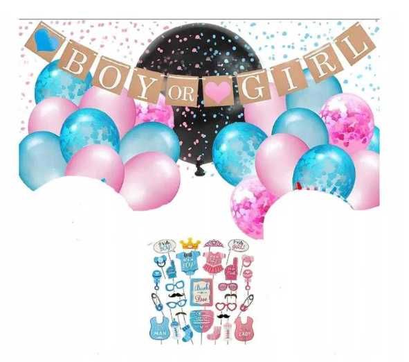 Dekoracje na Baby shower MEGA ZESTAW GIGA BALON