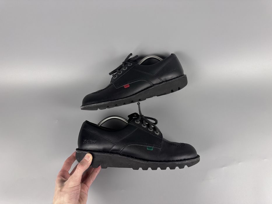 Розмір 43 27.5 см Чорні шкіряні туфлі Kickers Kick Lo