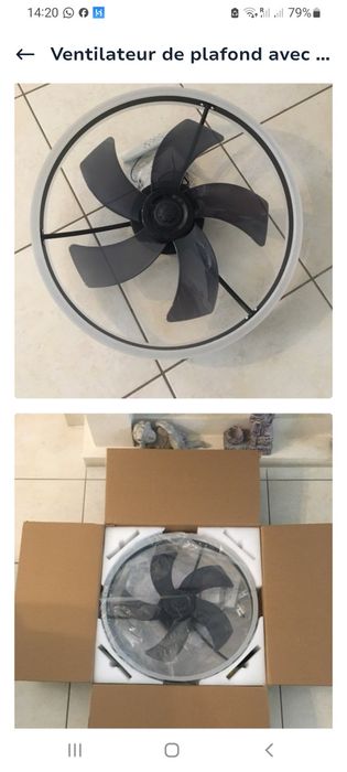 Candeeiro com ventoinha