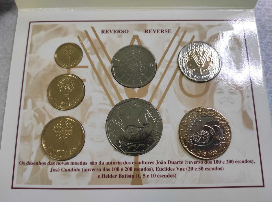 Moedas Escudos em carteira BNC 1995