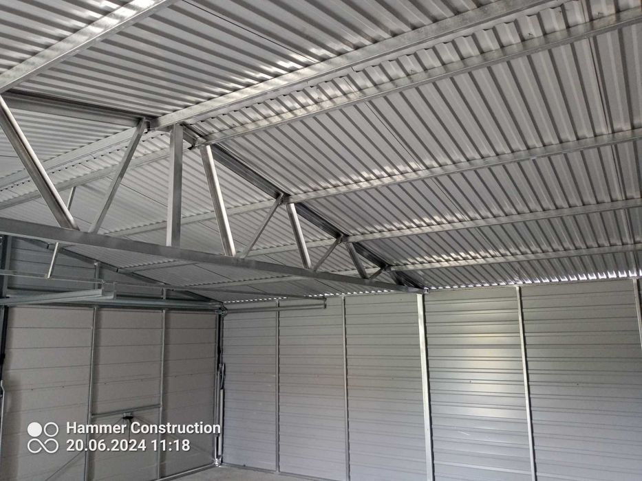 Garaż blaszany 6x5. Wzmocniony PROFILAMI. Producent SZYBKA REALIZACJA