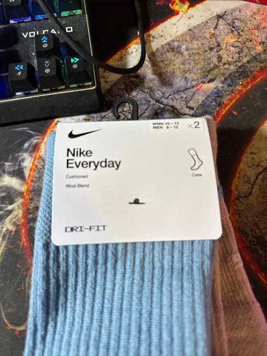 Skarpetki Nike dri-fit everyday pink aqua cushioned crew wool blend
