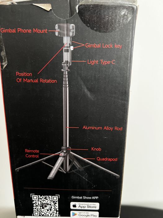 Gimbal Statyw AI KOSCHEAL C16r z Śledzeniem Twarzy 360°, Lampką i Pilotem – Nowy!