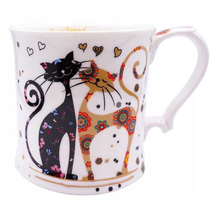 Oryginalny Kubek JAKOŚCIOWA PORCELANA Kot 380ml na PREZENT