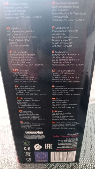 Super okazja! Opiekacz, Sandwich Maker MS 3032