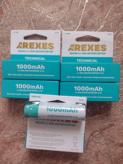 Аккумулятор литиевый 18650 Arexes