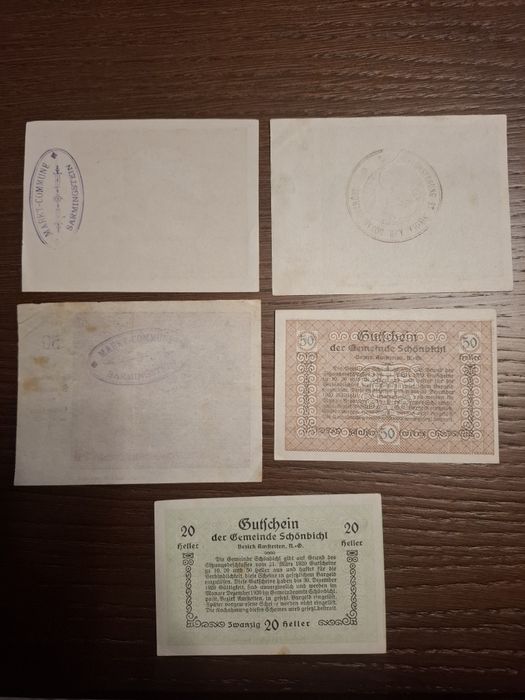 Banknoty Notgeld- 5 sztuk. Zestaw C3