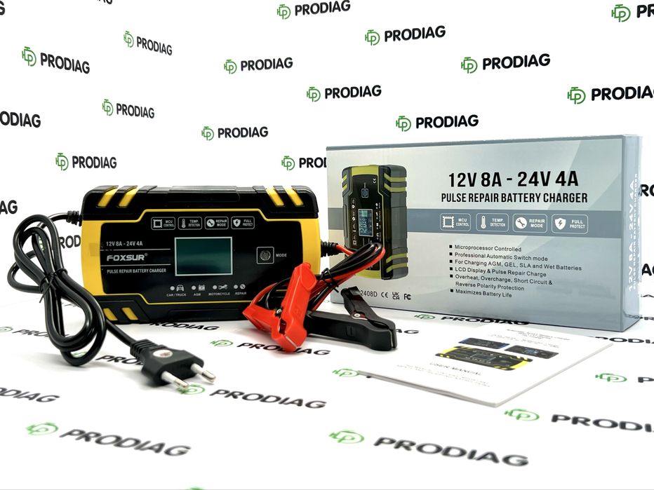 FOXSUR(12V 8A/24V 4A, 6-150Ah) FBC122408D-імпульсний зарядний пристрій
