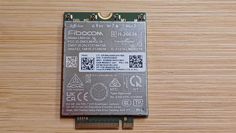 karta LTE WWAN w formacie M2 firmy Fibocom l860 GL 16 LTE12