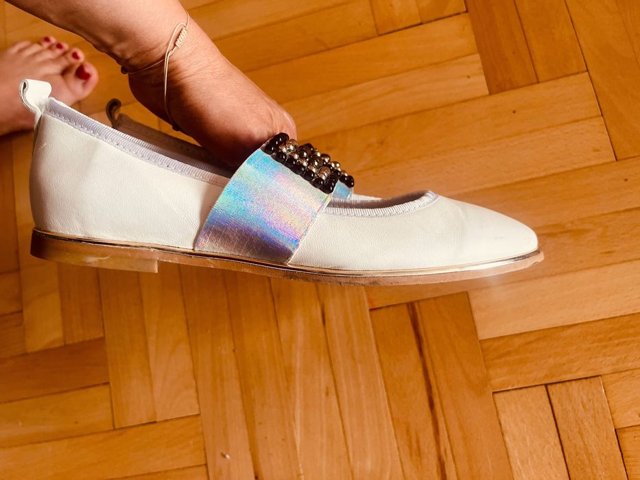 Buty baleriny białe na wesele 38