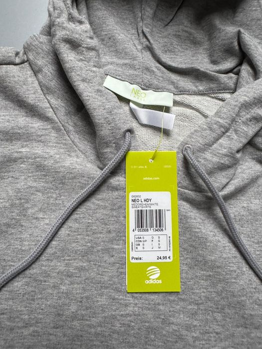 Nowa bluza z kapturem ADIDAS NEO szara S