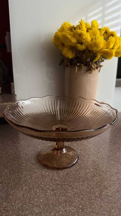 Вінтажна ваза підставка кльош на ніжці фруктовниця / цукерниця